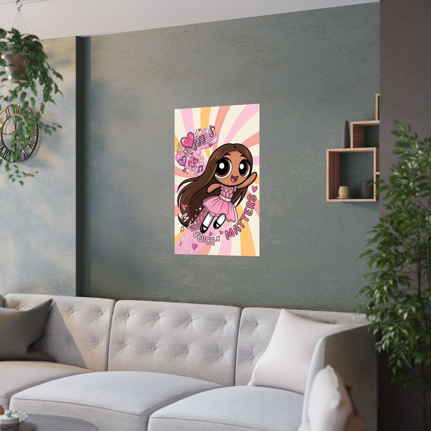 Satin Poster — 'My Voice Matters' Cute Ballerina Power Print