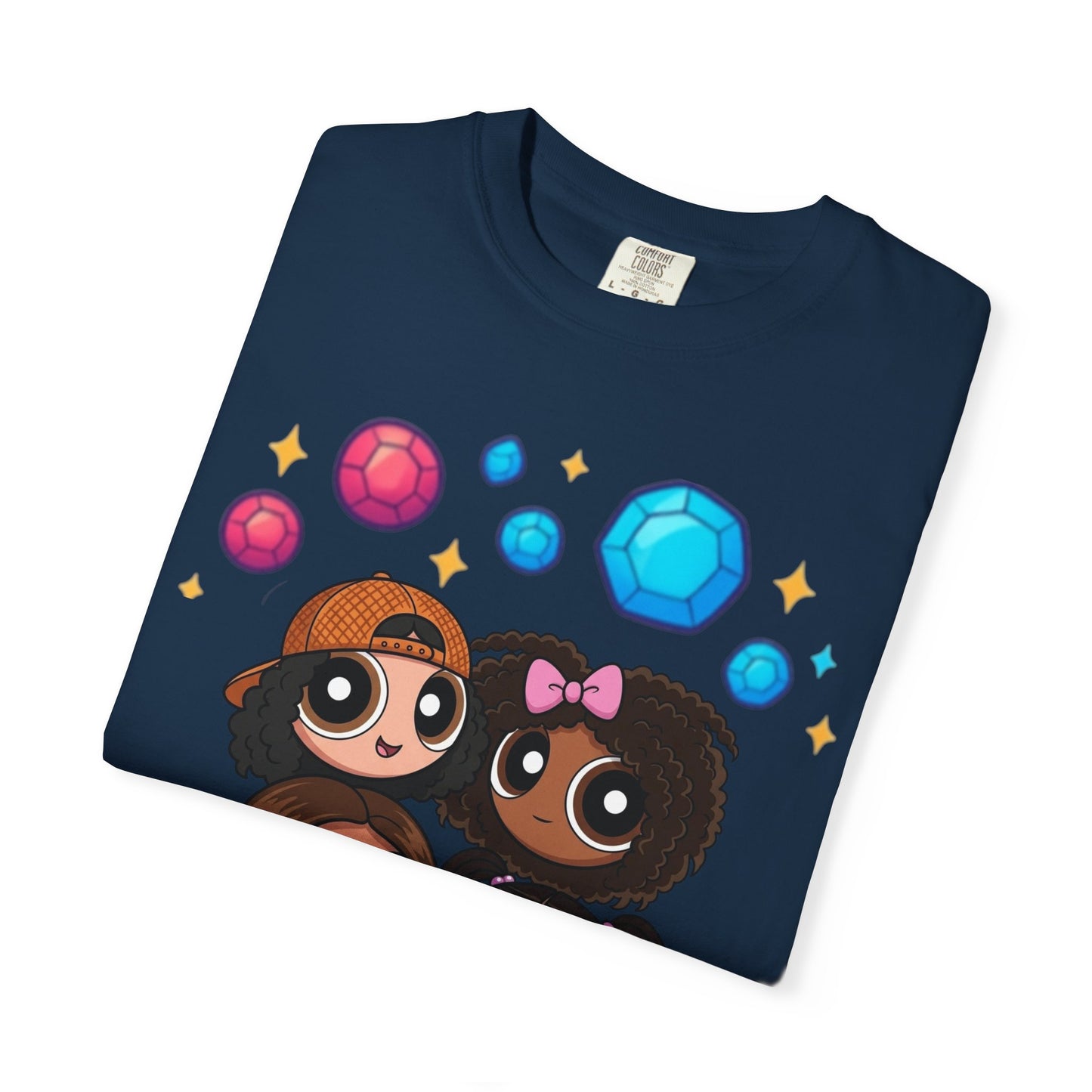 Dorothy’s Gems Crewneck T-Shirt — Cute Cartoon Girl Group with Colorful Gems