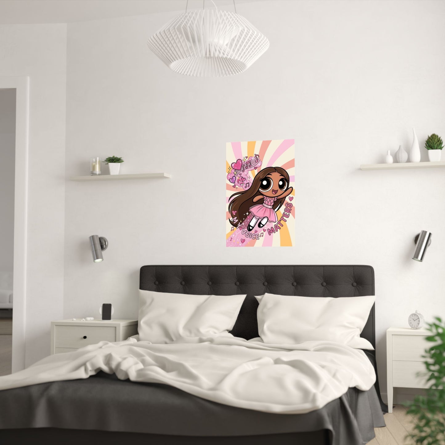 Satin Poster — 'My Voice Matters' Cute Ballerina Power Print