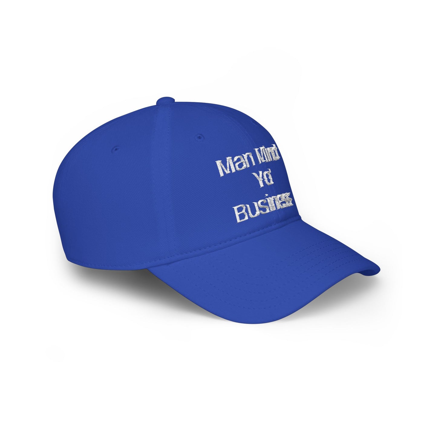 Low Profile Baseball Cap — "Man Mind Yo' Business" Embroidered Red Hat