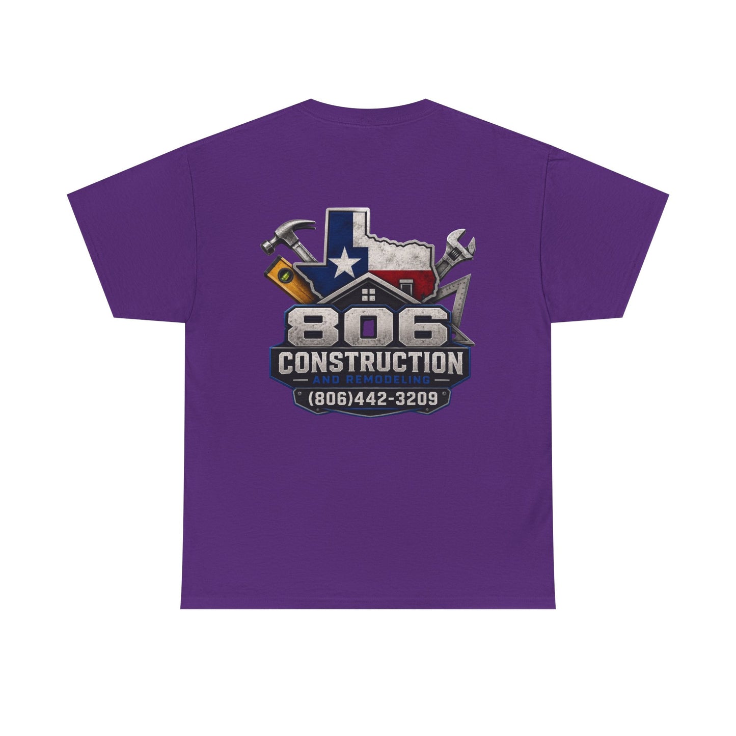 Construction T‑Shirt — "806 Construction" Texas Flag Logo with Phone Number