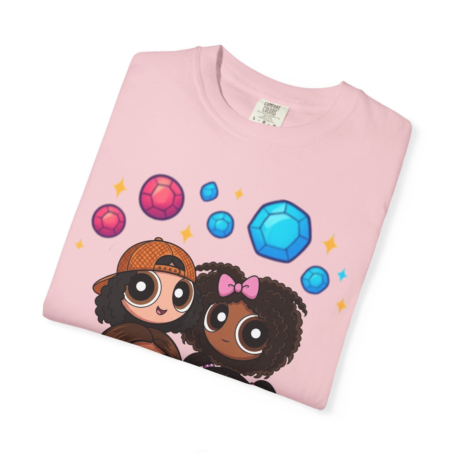 Dorothy’s Gems Crewneck T-Shirt — Cute Cartoon Girl Group with Colorful Gems