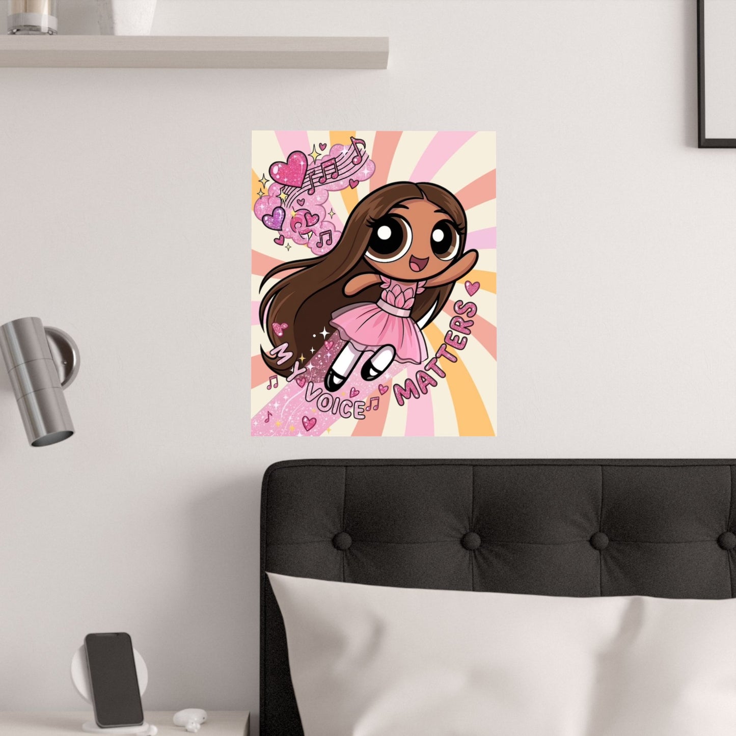 Satin Poster — 'My Voice Matters' Cute Ballerina Power Print