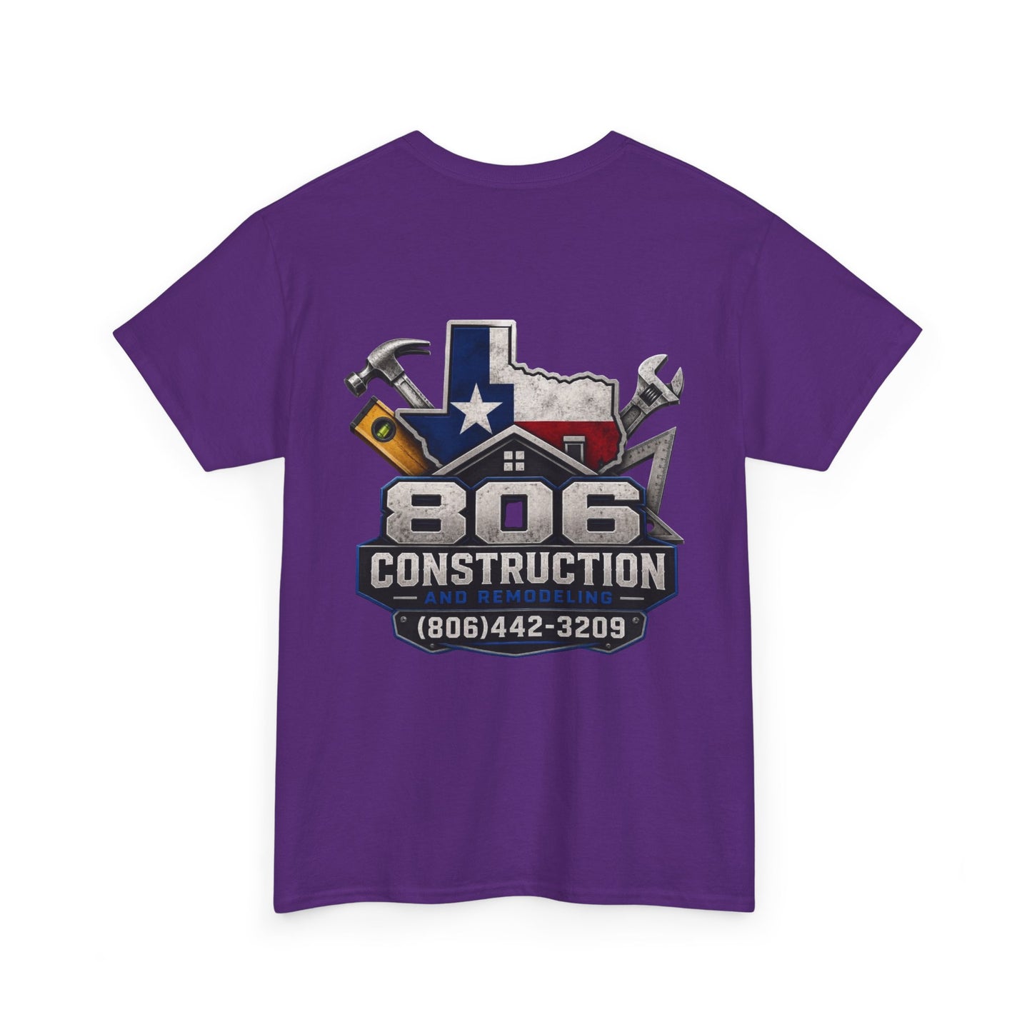 Construction T‑Shirt — "806 Construction" Texas Flag Logo with Phone Number