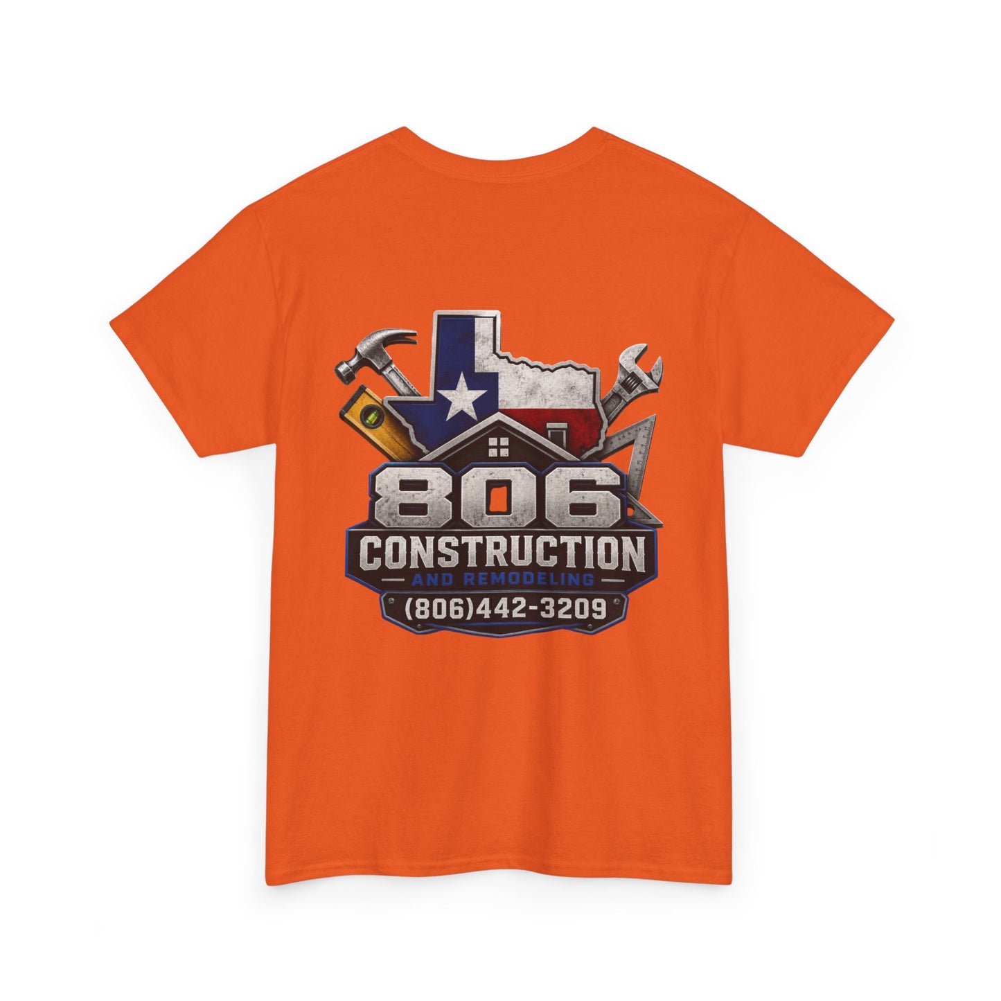 Construction T‑Shirt — "806 Construction" Texas Flag Logo with Phone Number