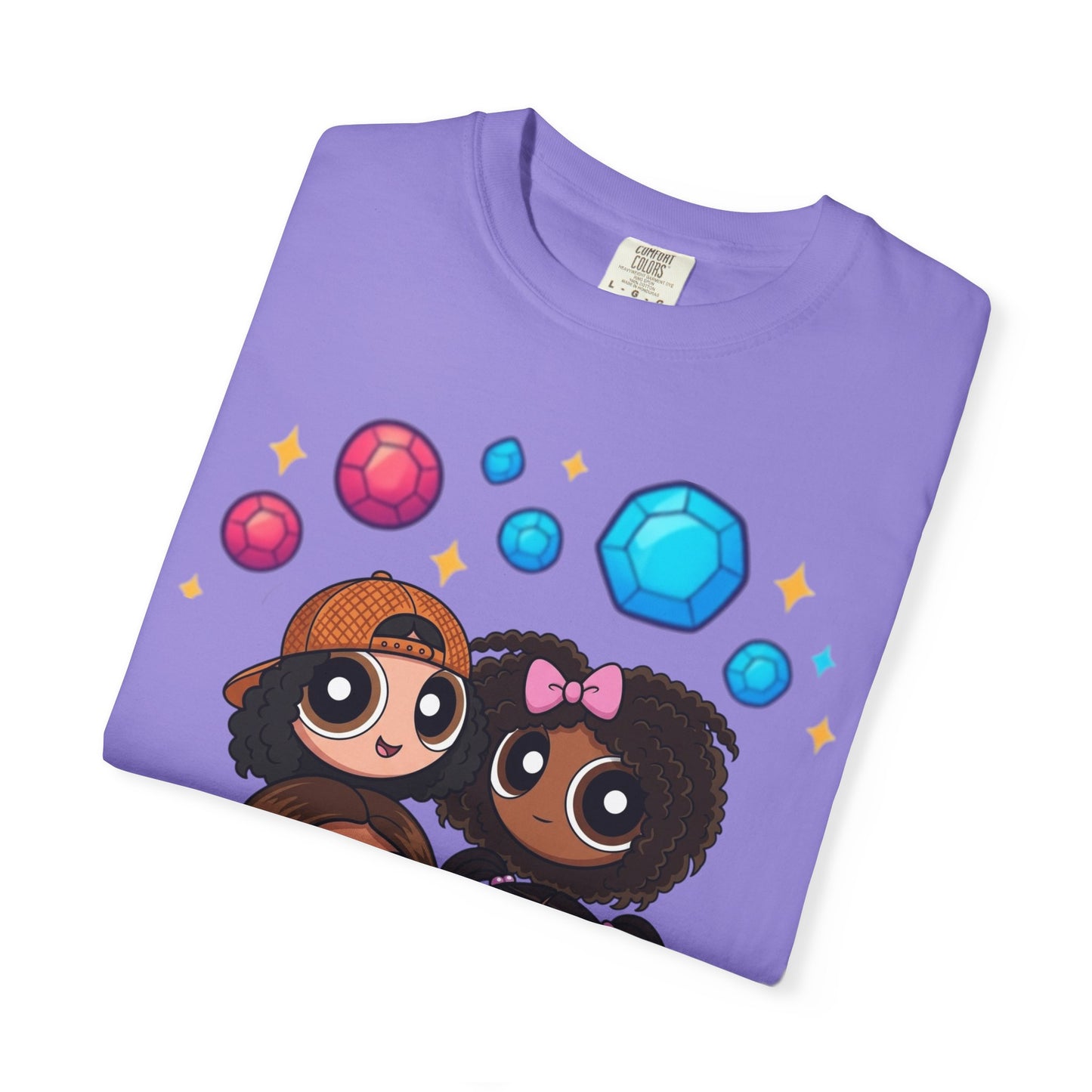 Dorothy’s Gems Crewneck T-Shirt — Cute Cartoon Girl Group with Colorful Gems