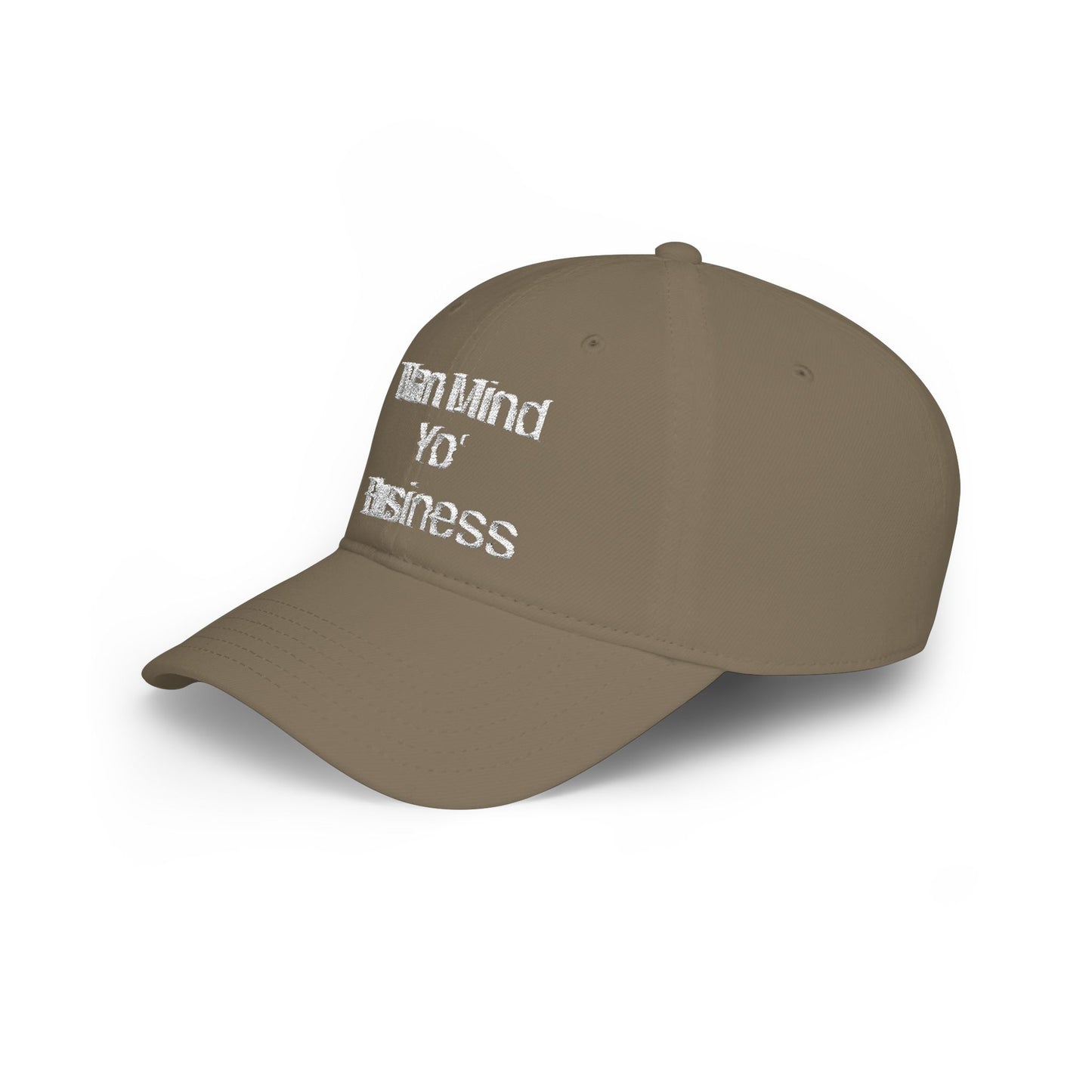 Low Profile Baseball Cap — "Man Mind Yo' Business" Embroidered Red Hat