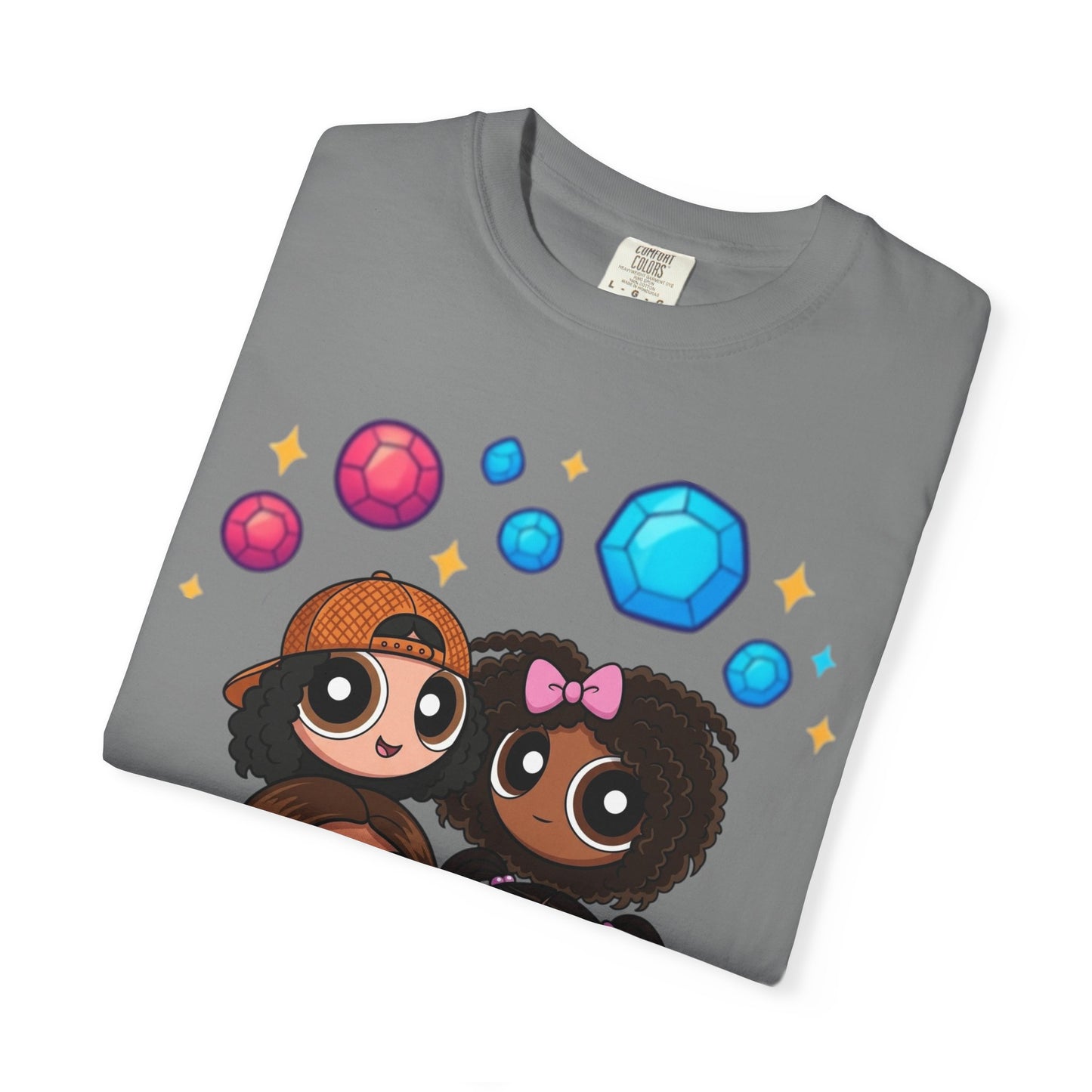 Dorothy’s Gems Crewneck T-Shirt — Cute Cartoon Girl Group with Colorful Gems