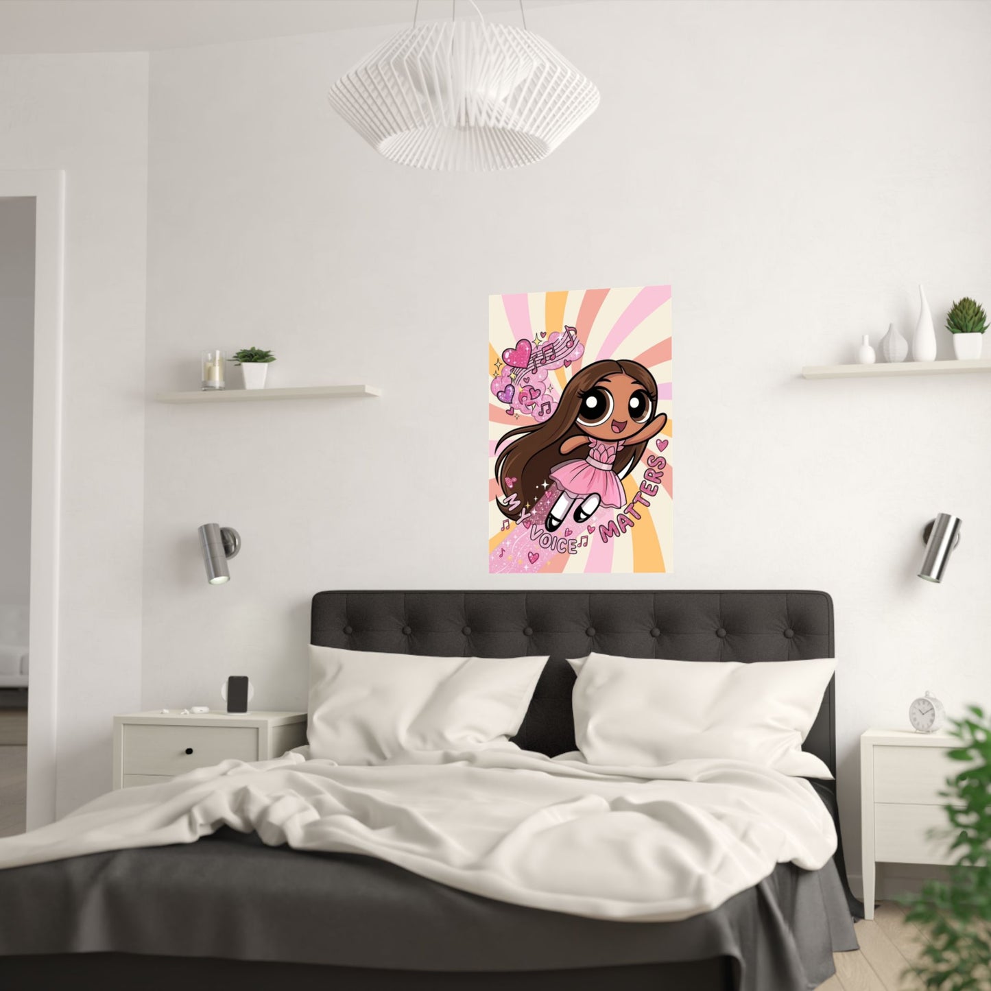 Satin Poster — 'My Voice Matters' Cute Ballerina Power Print