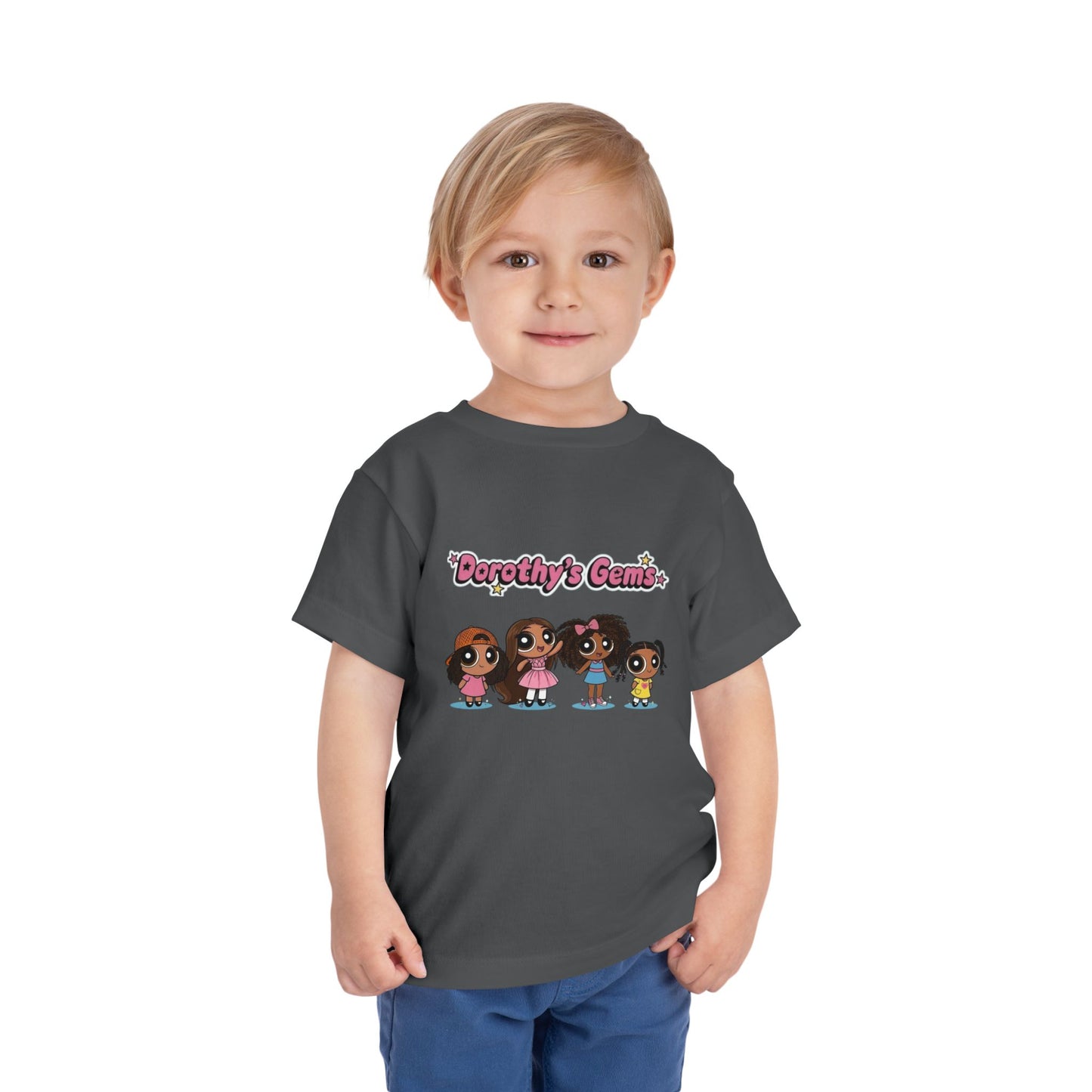 "Dorothy's Gems" Toddler Tee — Colorful Cartoon Squad Graphic