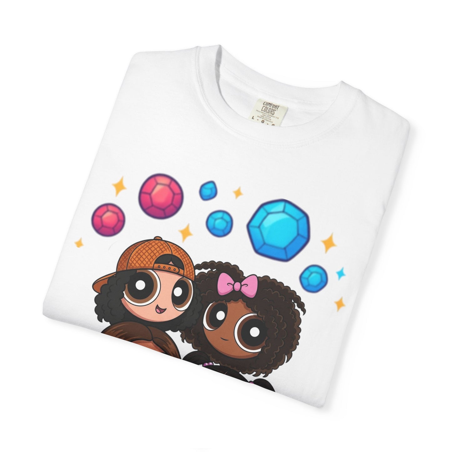 Dorothy’s Gems Crewneck T-Shirt — Cute Cartoon Girl Group with Colorful Gems