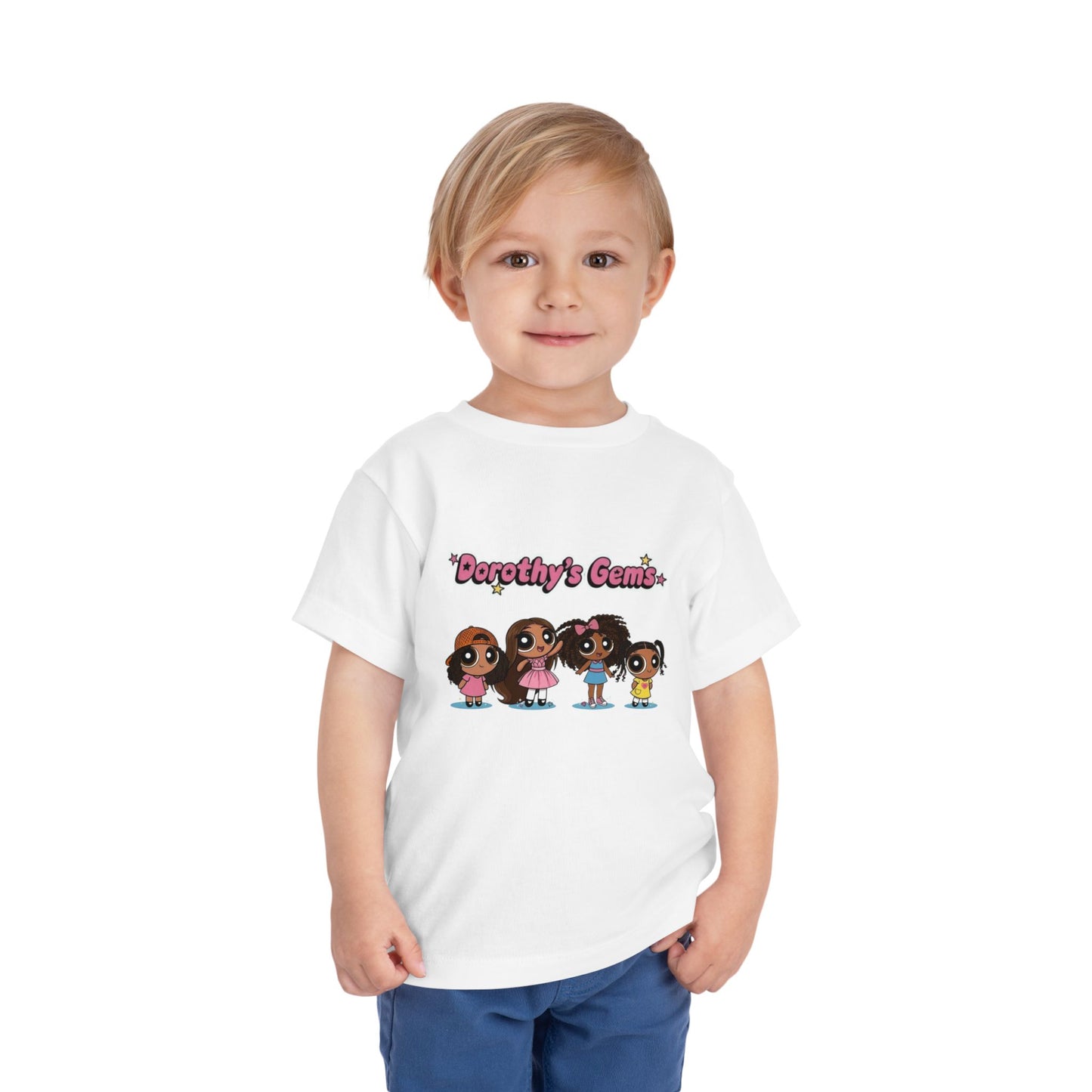"Dorothy's Gems" Toddler Tee — Colorful Cartoon Squad Graphic