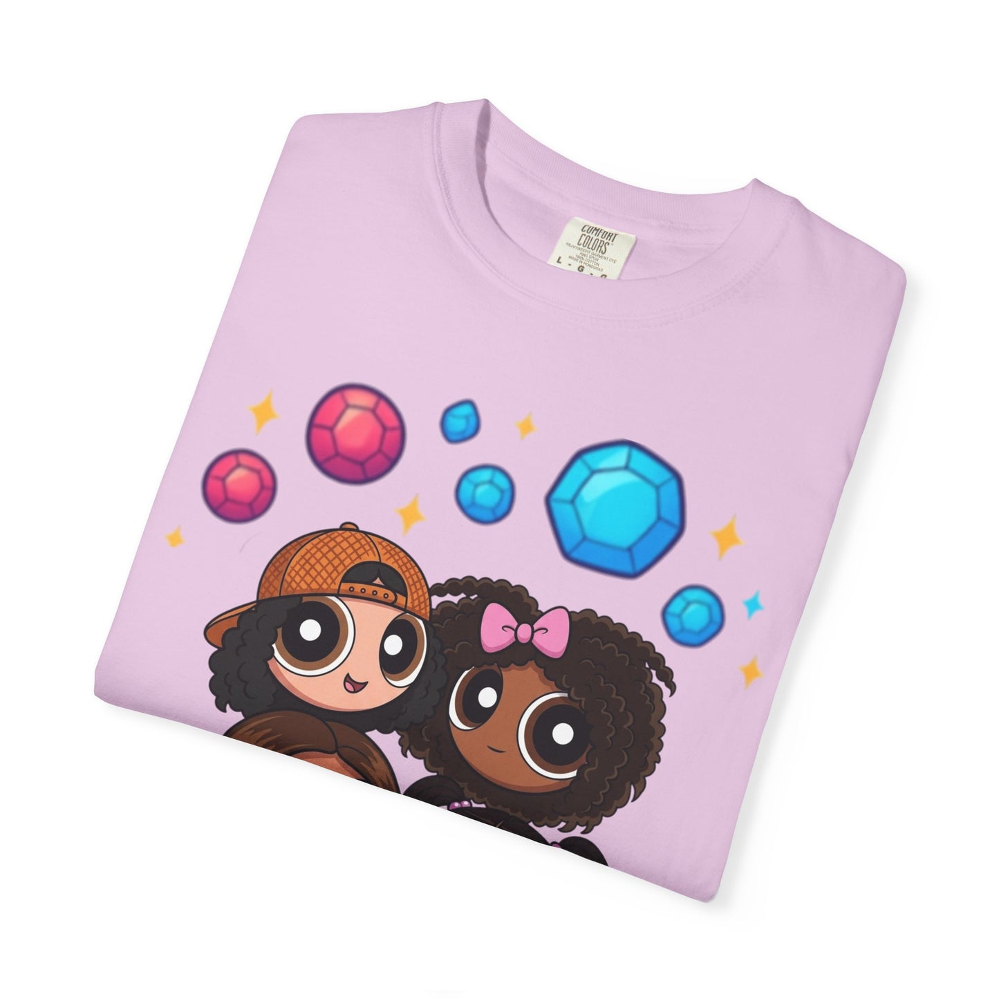 Dorothy’s Gems Crewneck T-Shirt — Cute Cartoon Girl Group with Colorful Gems
