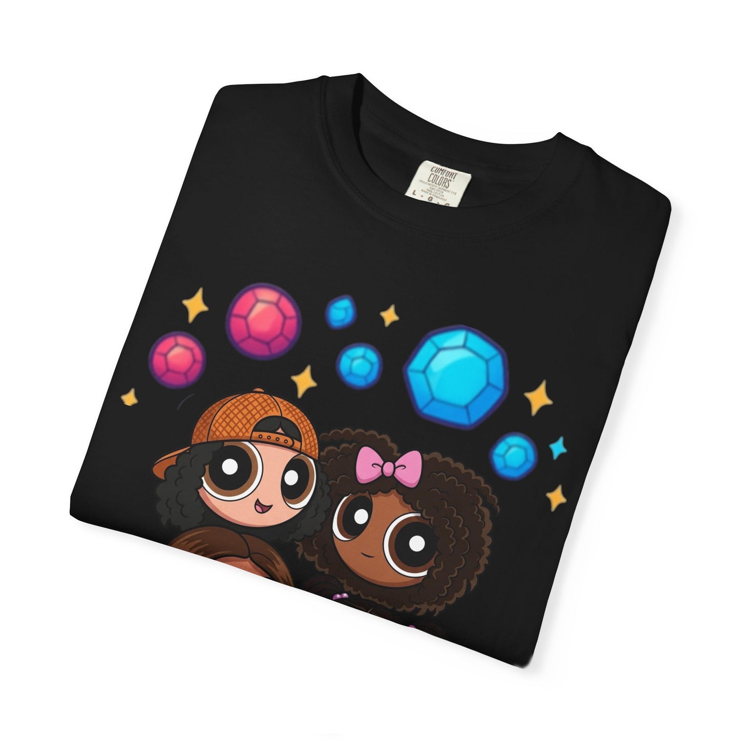 Dorothy’s Gems Crewneck T-Shirt — Cute Cartoon Girl Group with Colorful Gems