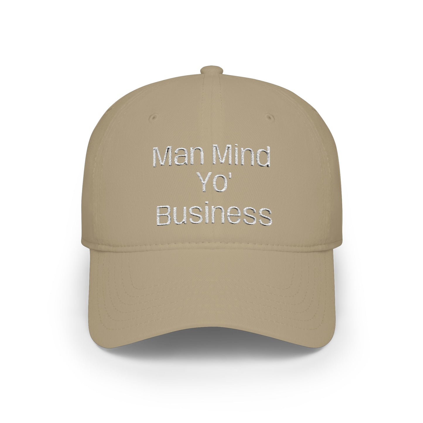 Low Profile Baseball Cap — "Man Mind Yo' Business" Embroidered Red Hat