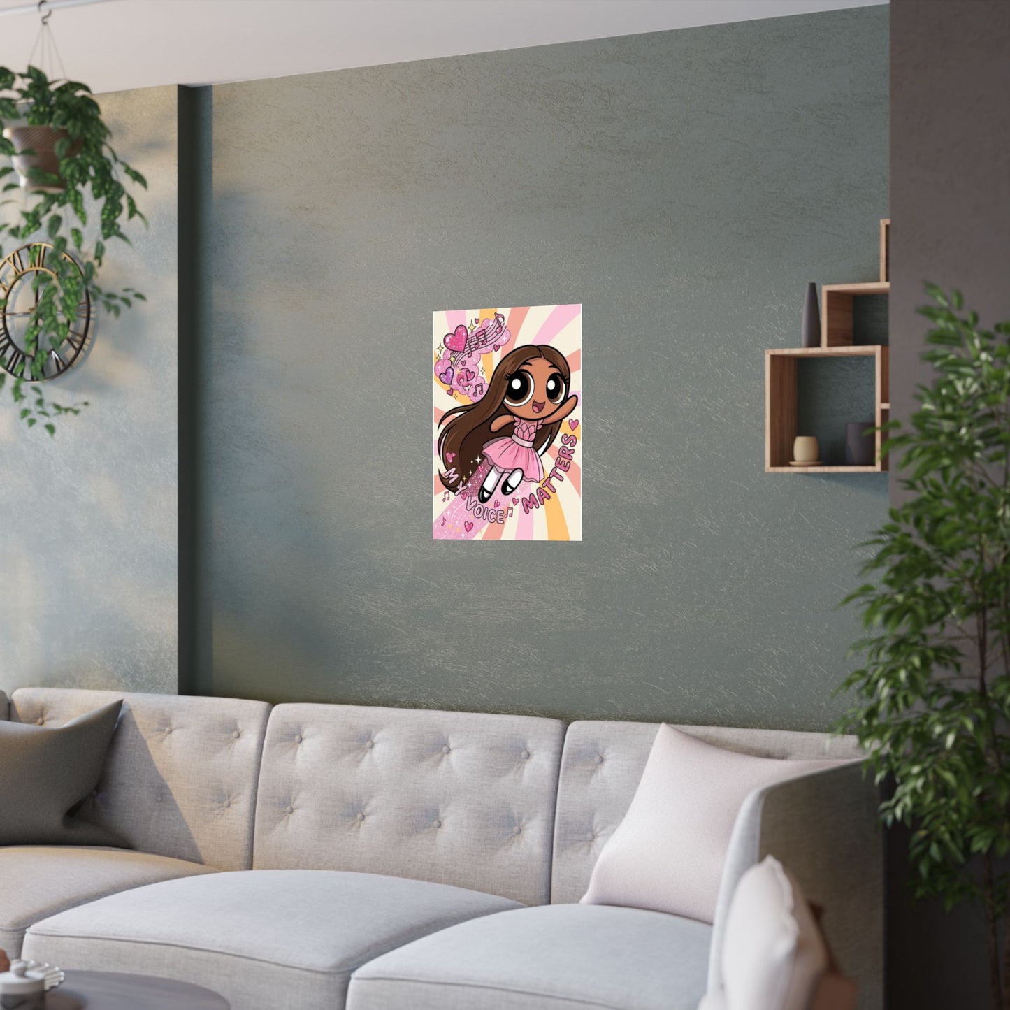 Satin Poster — 'My Voice Matters' Cute Ballerina Power Print