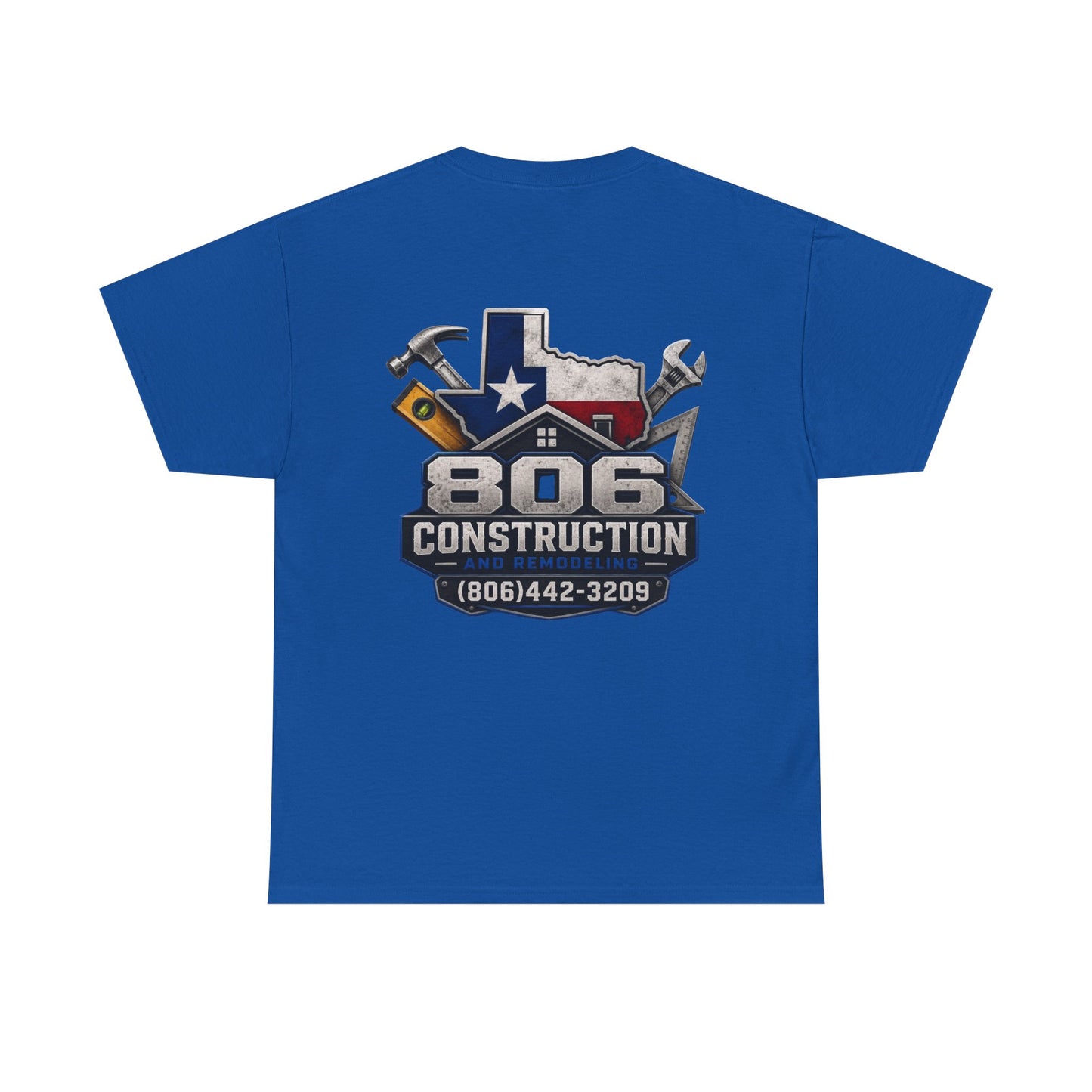 Construction T‑Shirt — "806 Construction" Texas Flag Logo with Phone Number