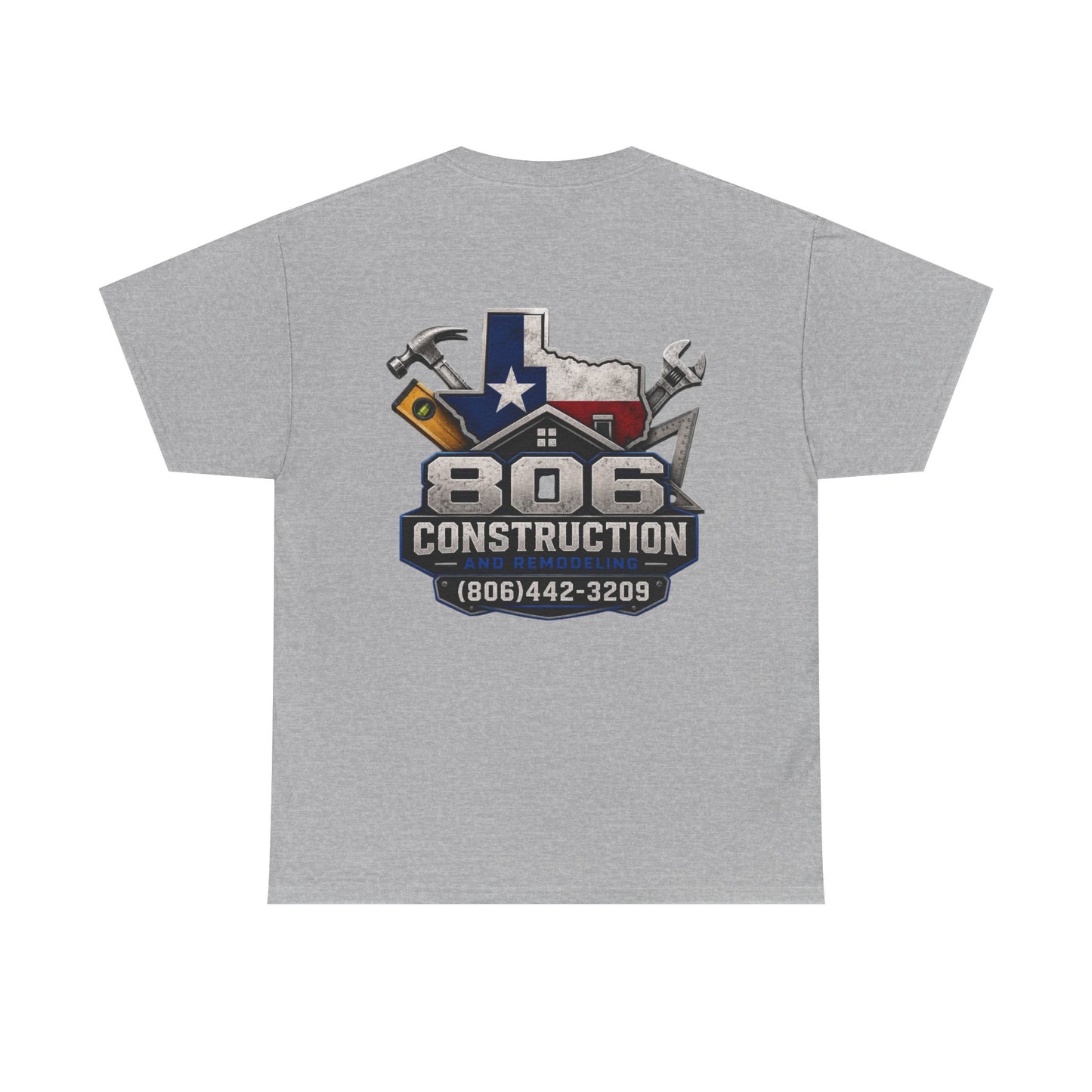 Construction T‑Shirt — "806 Construction" Texas Flag Logo with Phone Number