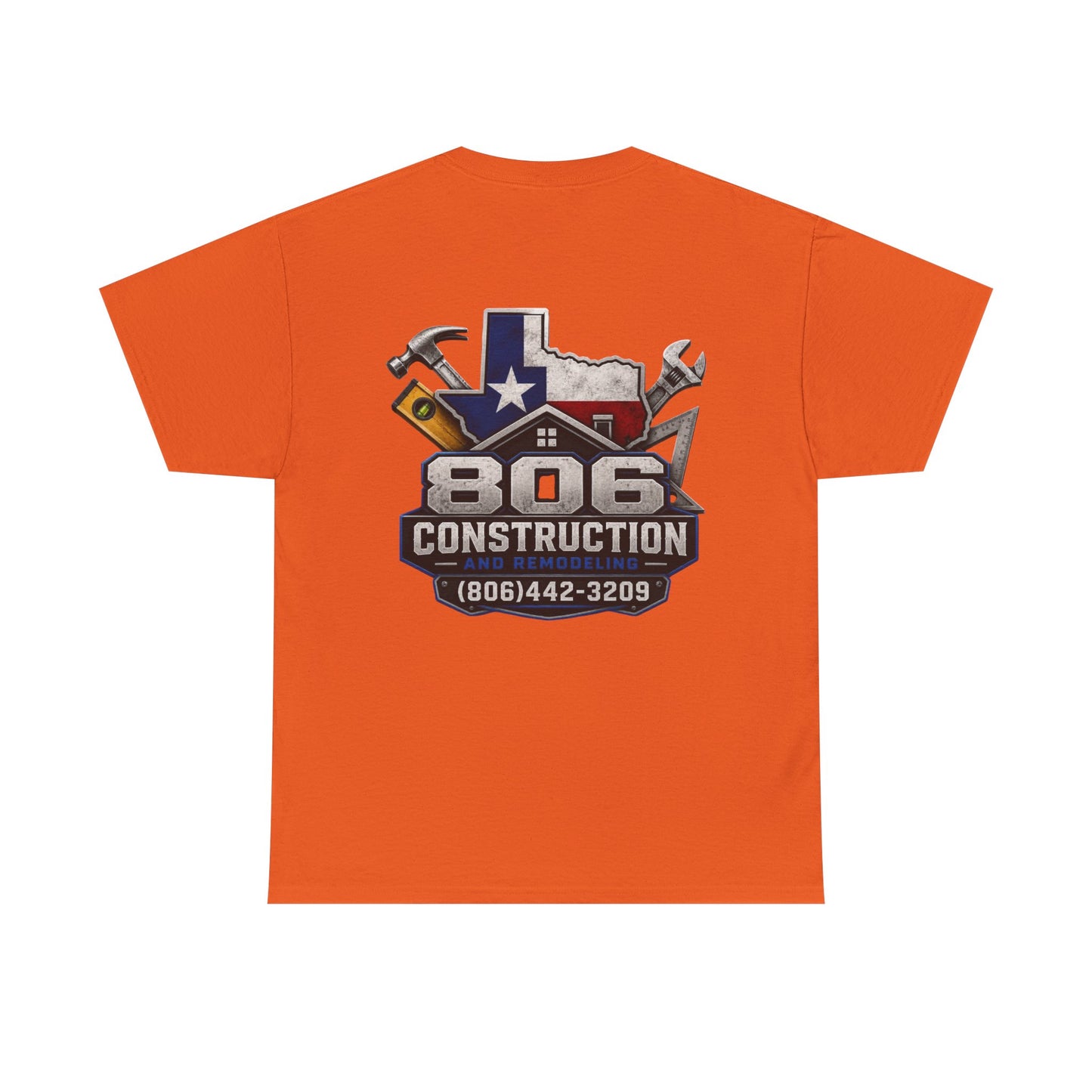 Construction T‑Shirt — "806 Construction" Texas Flag Logo with Phone Number