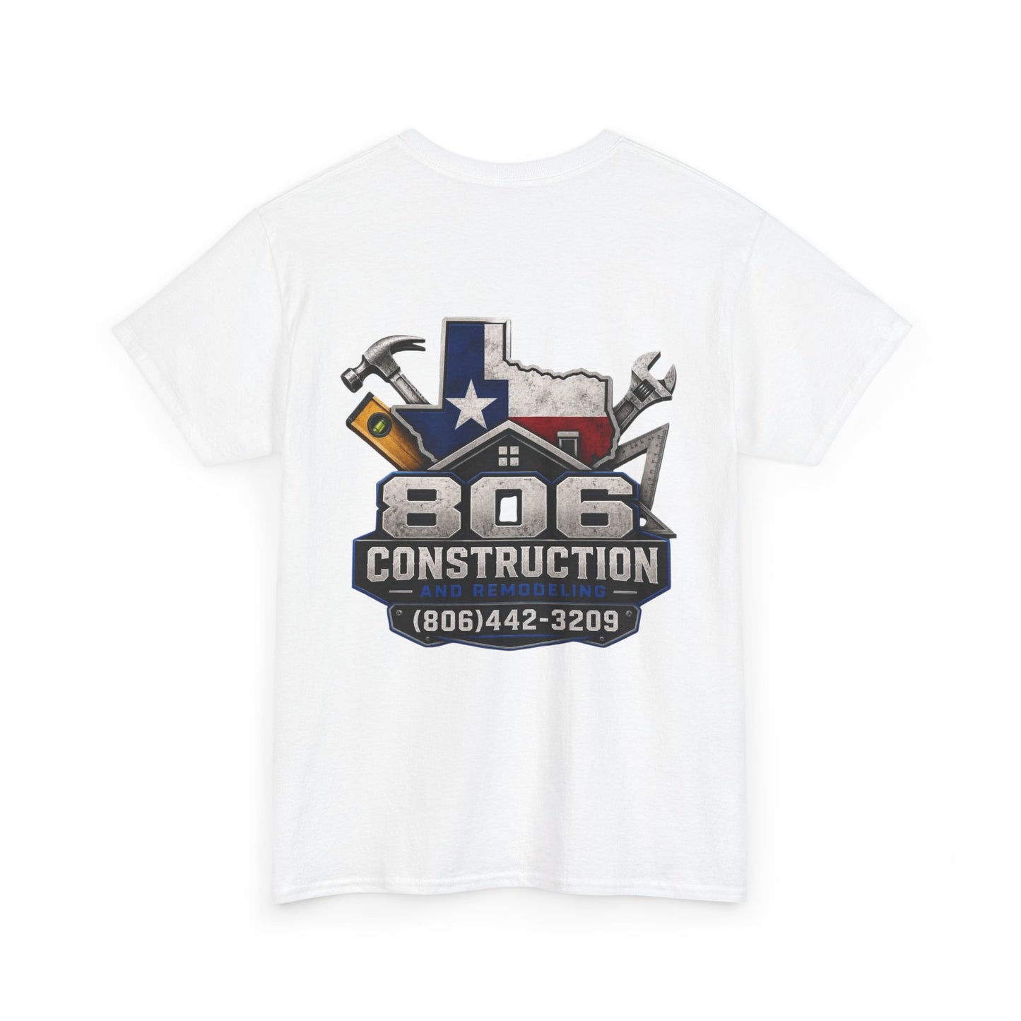 Construction T‑Shirt — "806 Construction" Texas Flag Logo with Phone Number
