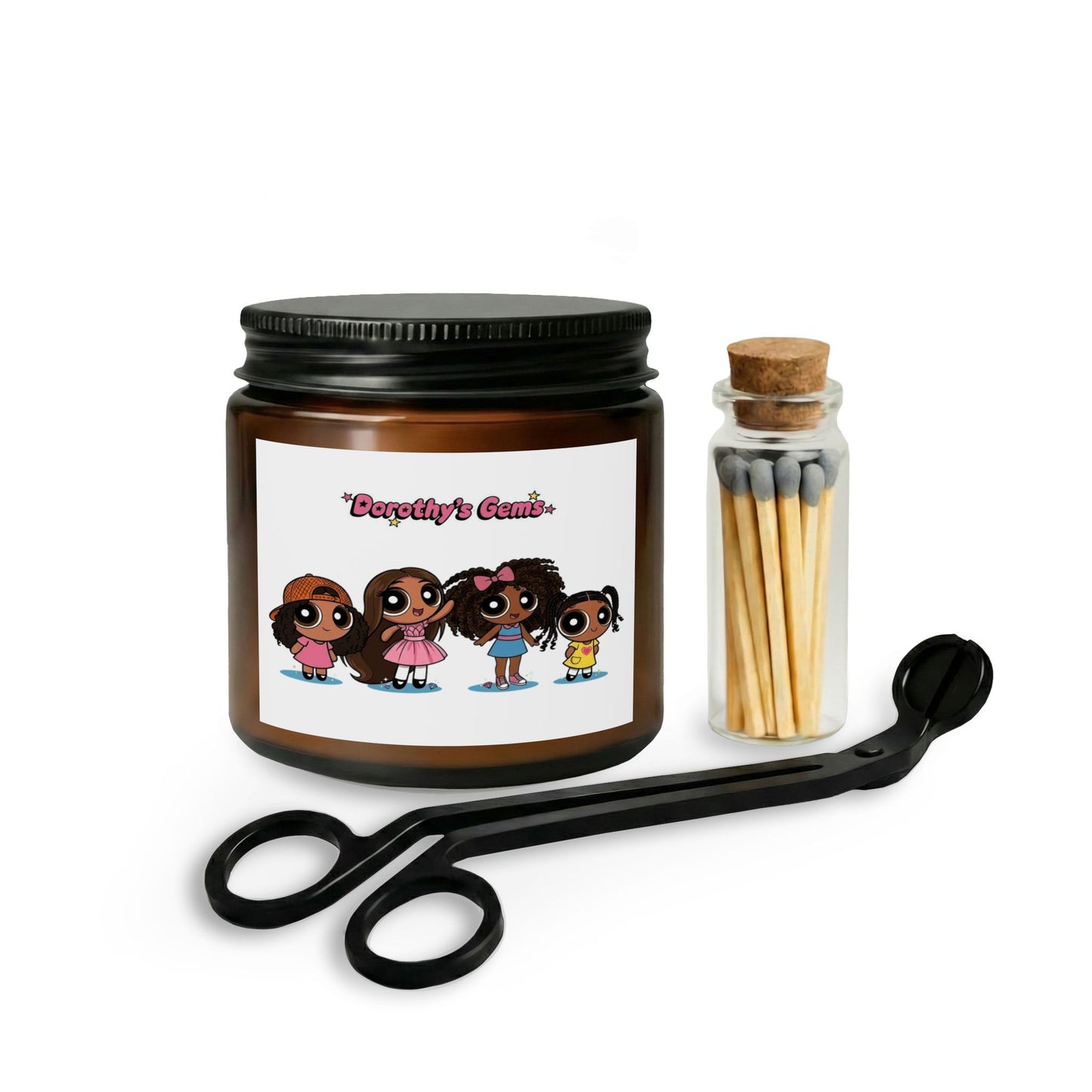 Scented Candle Gift Set with Matches & Wick Trimmer — 'Dorothy's Girls' Aromatherapy Candle