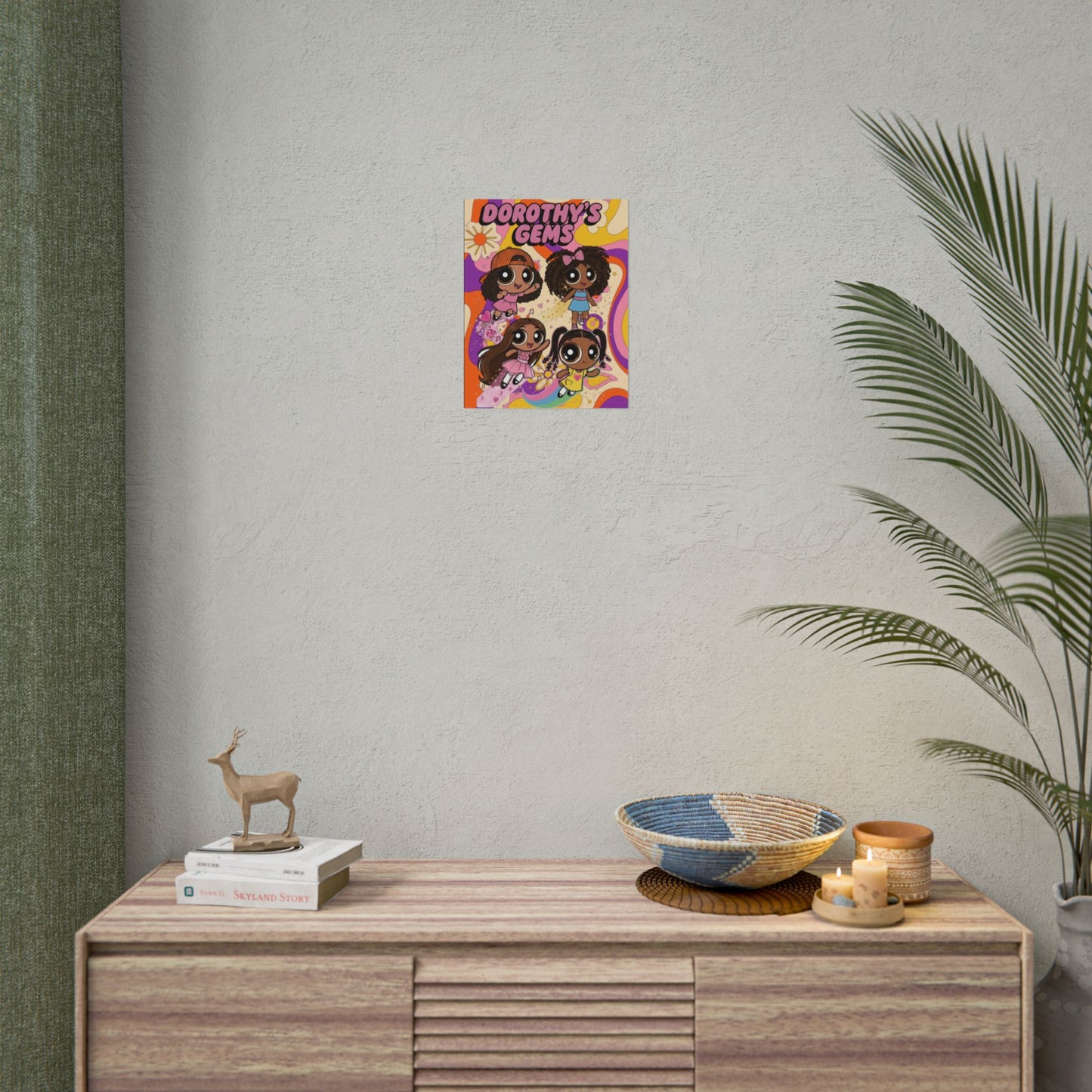 Rolled Poster — "Dorothy’s Gems" Cute Retro Cartoon Girls Wall Art