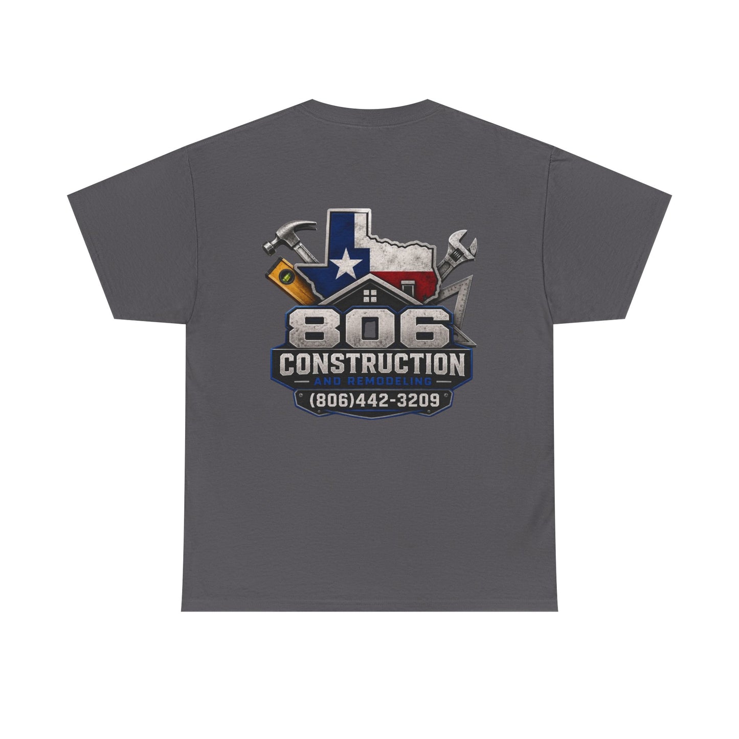 Construction T‑Shirt — "806 Construction" Texas Flag Logo with Phone Number