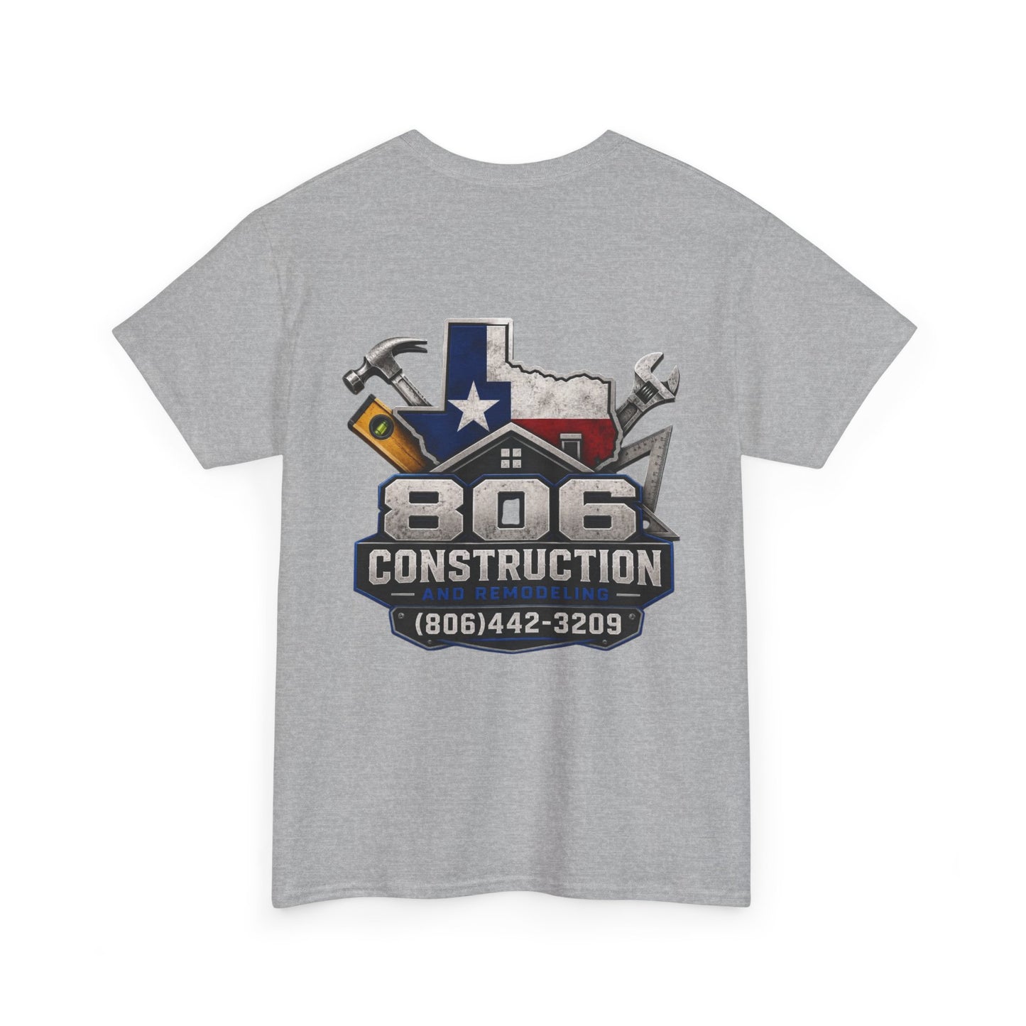 Construction T‑Shirt — "806 Construction" Texas Flag Logo with Phone Number