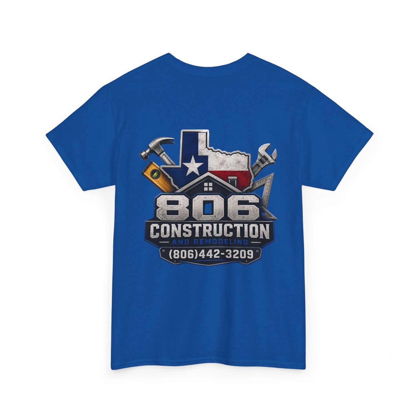 Construction T‑Shirt — "806 Construction" Texas Flag Logo with Phone Number