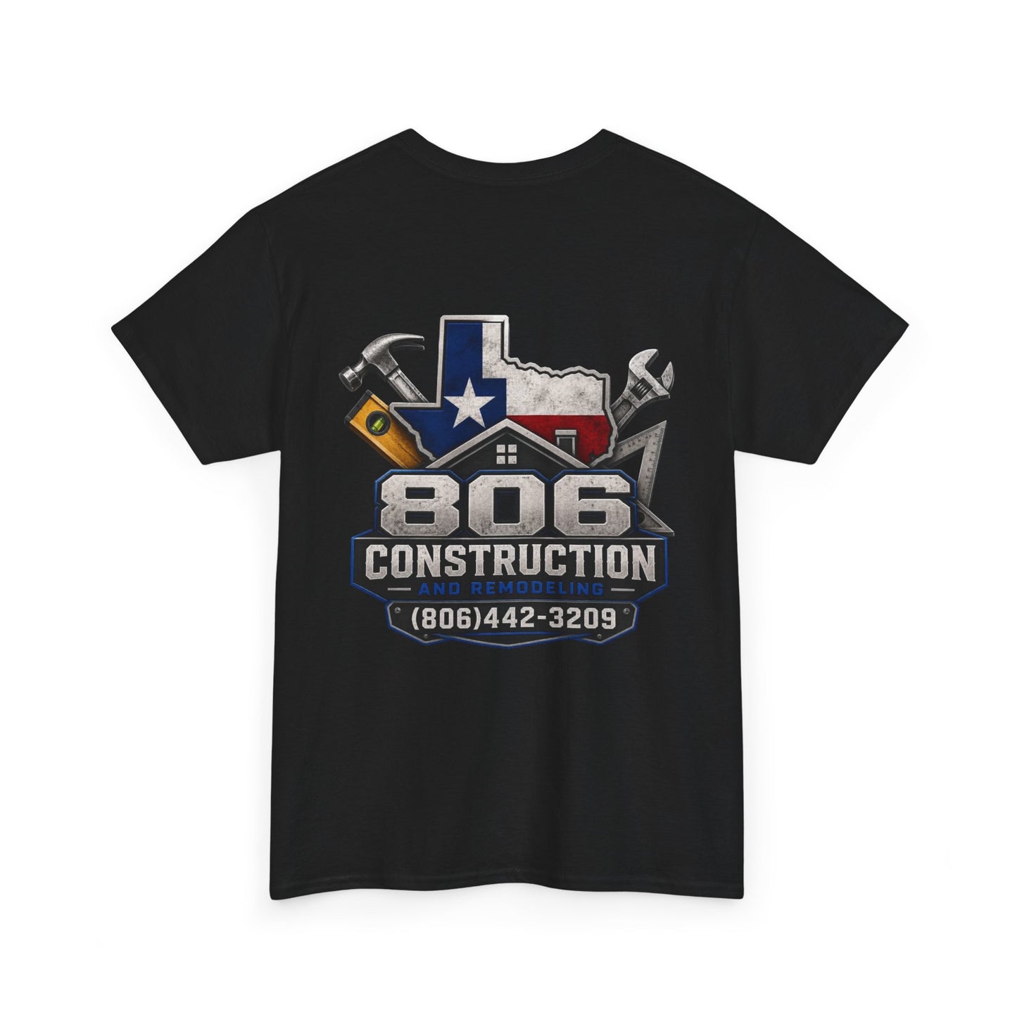 Construction T‑Shirt — "806 Construction" Texas Flag Logo with Phone Number