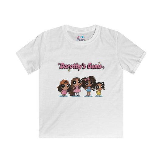 Kids Tee — Cute Diverse Girl Friends Graphic Shirt
