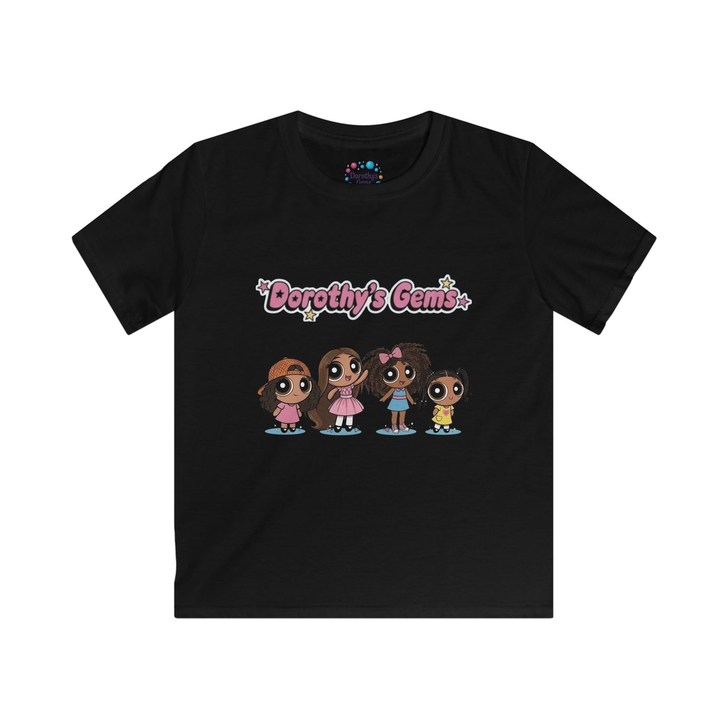 Kids Tee — Cute Diverse Girl Friends Graphic Shirt