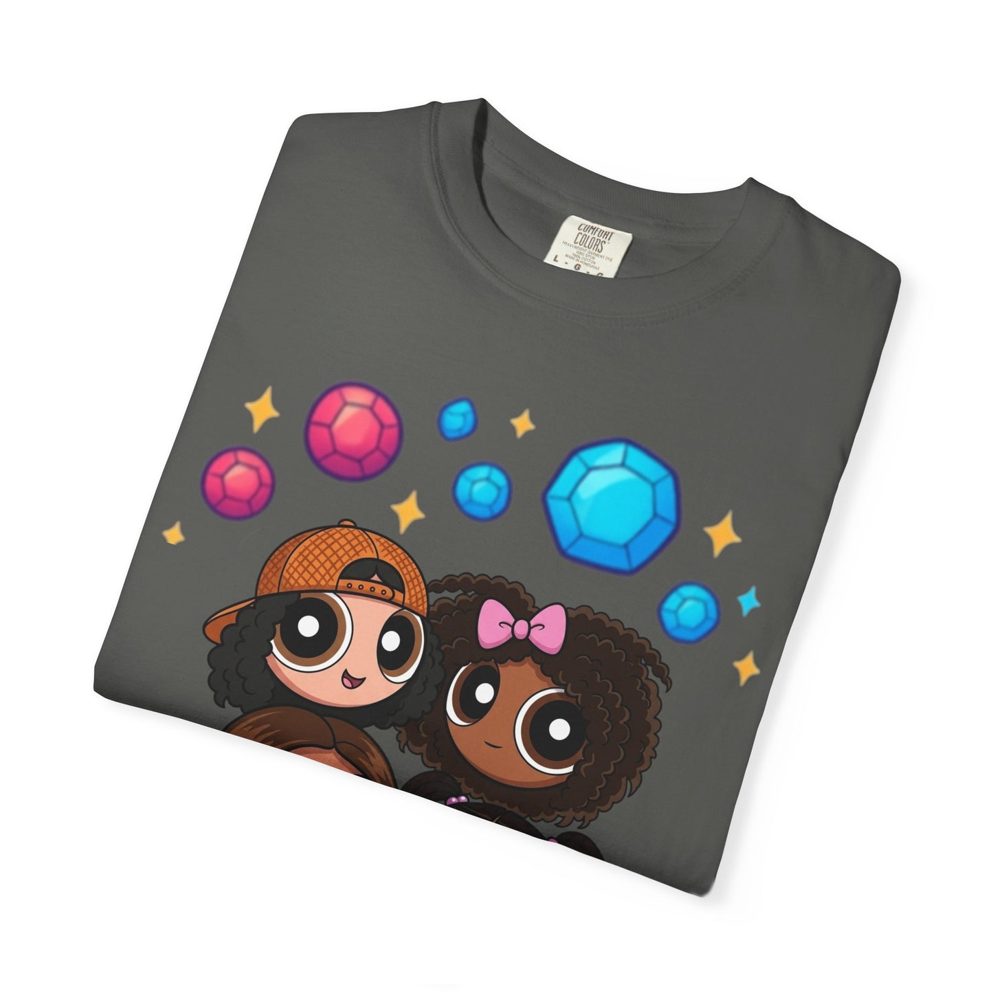 Dorothy’s Gems Crewneck T-Shirt — Cute Cartoon Girl Group with Colorful Gems