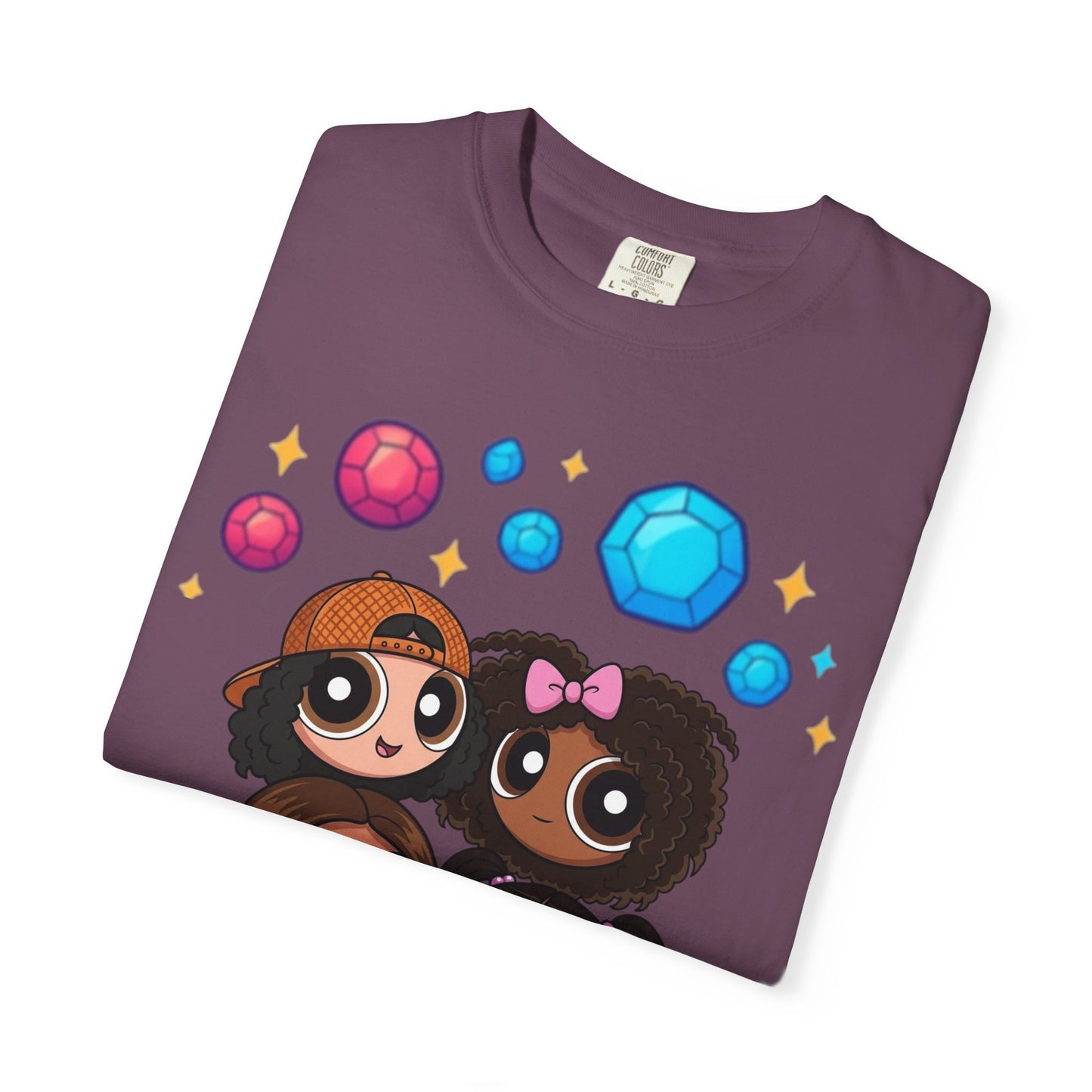 Dorothy’s Gems Crewneck T-Shirt — Cute Cartoon Girl Group with Colorful Gems