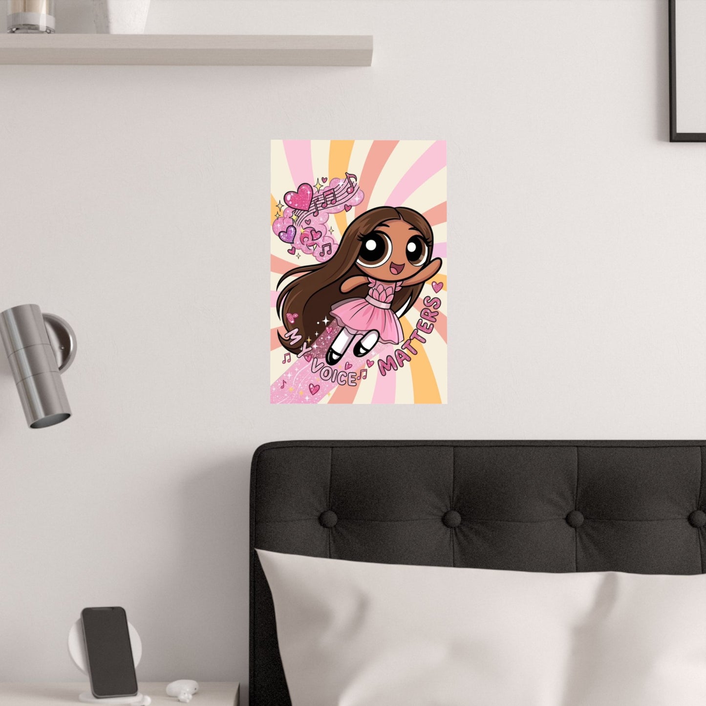 Satin Poster — 'My Voice Matters' Cute Ballerina Power Print