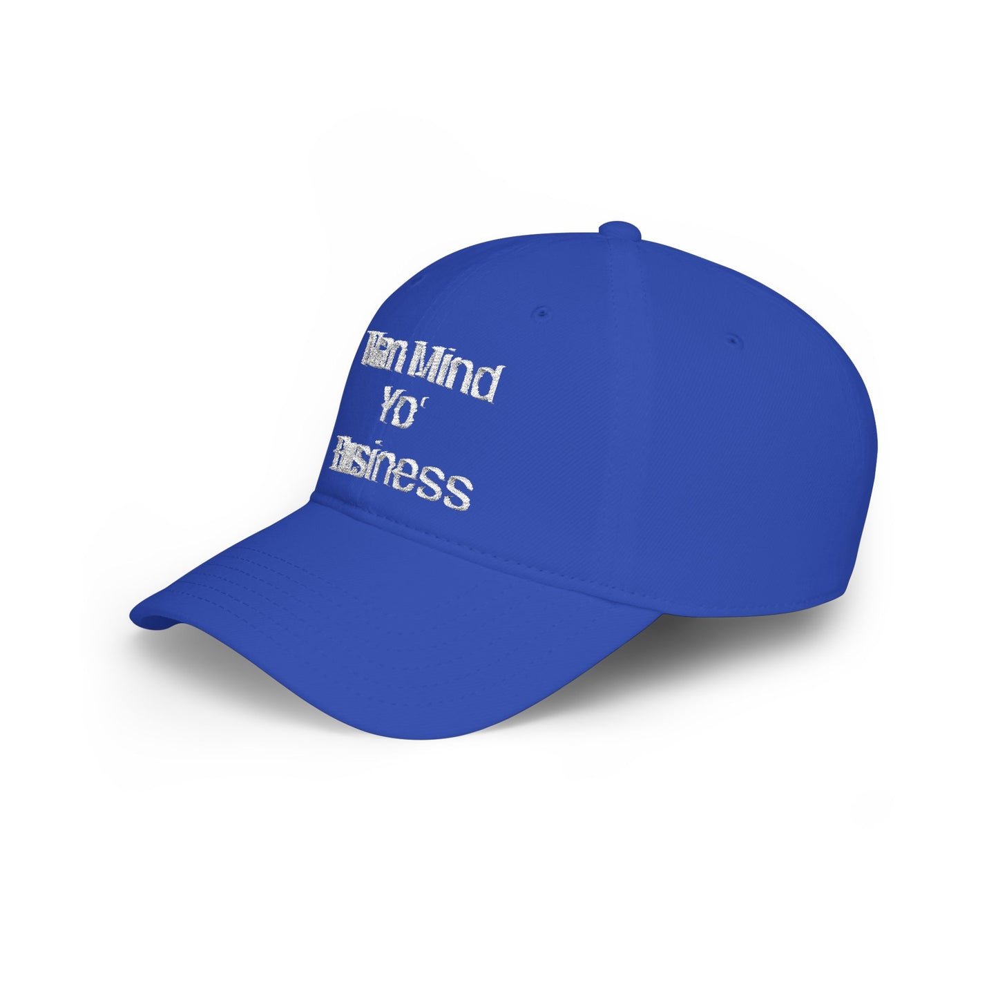Low Profile Baseball Cap — "Man Mind Yo' Business" Embroidered Red Hat