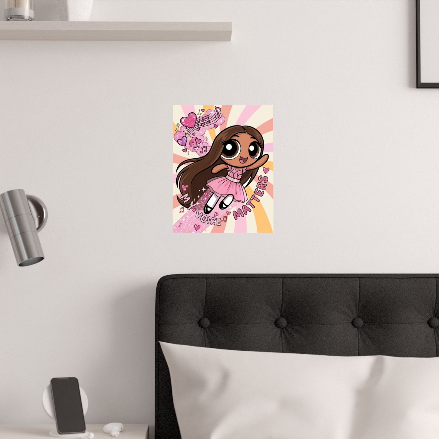 Satin Poster — 'My Voice Matters' Cute Ballerina Power Print