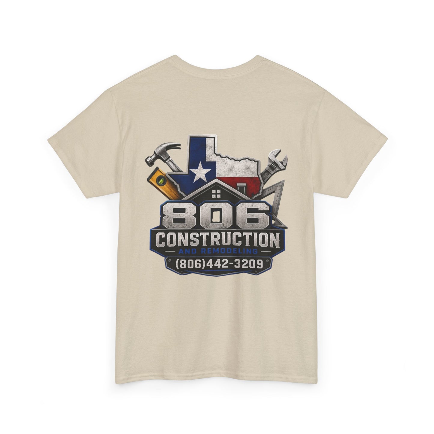 Construction T‑Shirt — "806 Construction" Texas Flag Logo with Phone Number