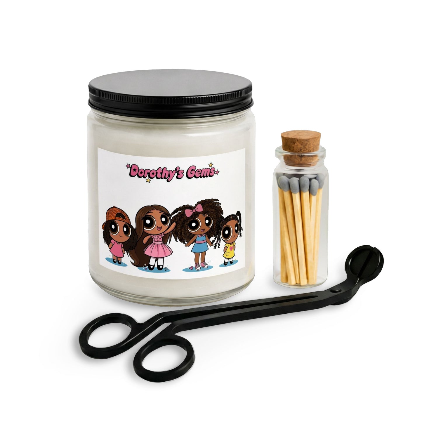 Scented Candle Gift Set with Matches & Wick Trimmer — 'Dorothy's Girls' Aromatherapy Candle