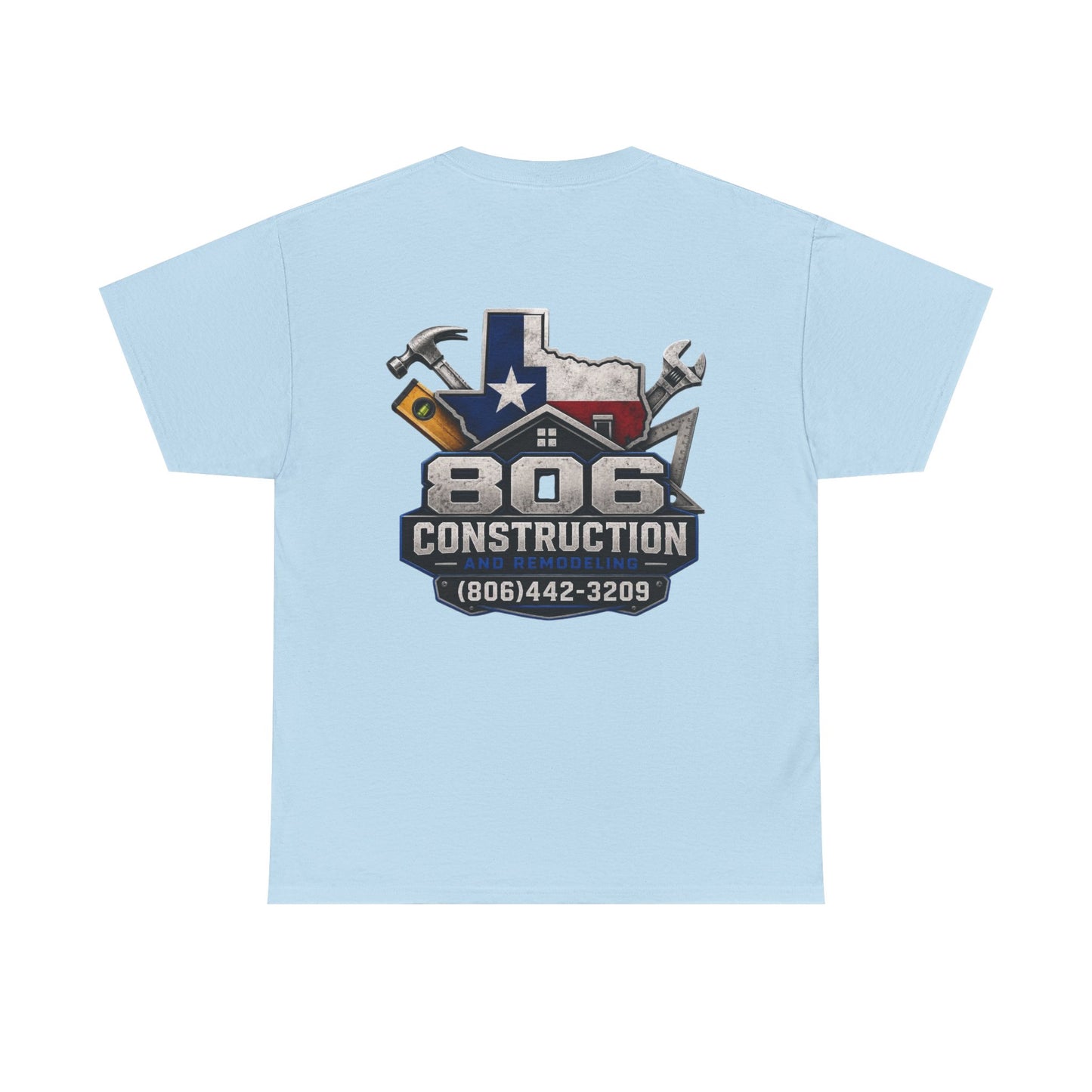 Construction T‑Shirt — "806 Construction" Texas Flag Logo with Phone Number